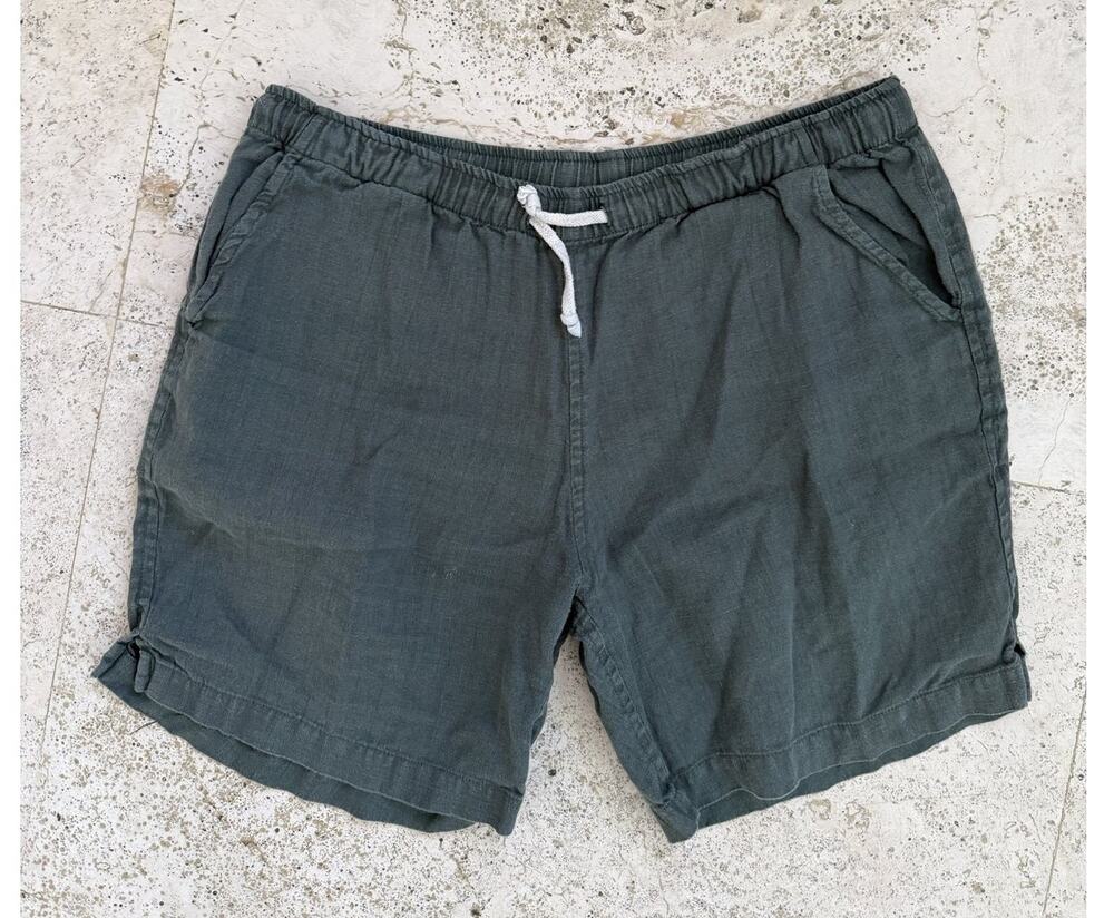 Alex Crane Linen Shorts Green Size M